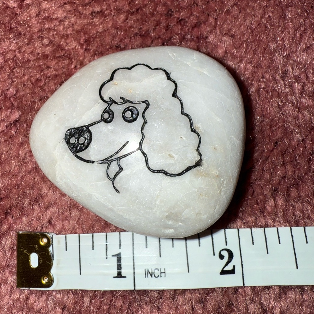 Decorative Poodle Engraved Stone
